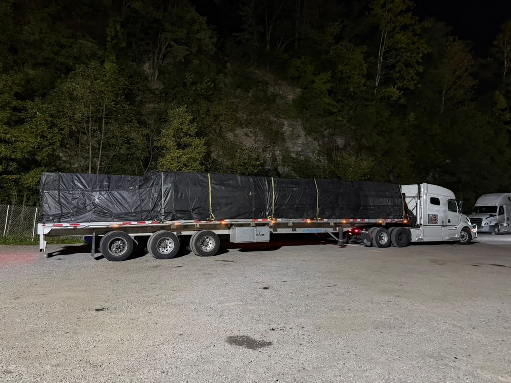 Tarped cargo on trailer